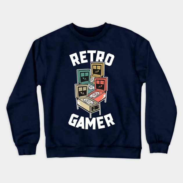 Retro Gamer Pinball Machine Shirt For Men Vintage Arcade Crewneck Sweatshirt by 14thFloorApparel